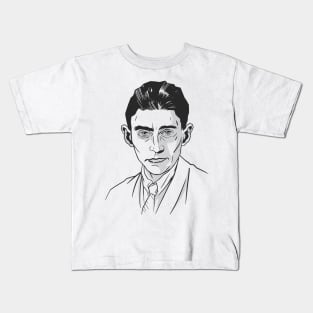 Hand drawn portrait of Franz Kafka Kids T-Shirt